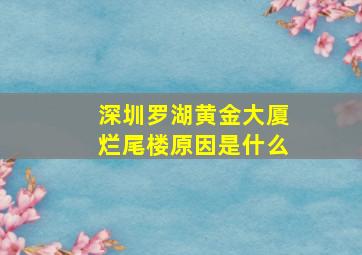 深圳罗湖黄金大厦烂尾楼原因是什么