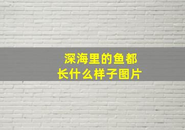 深海里的鱼都长什么样子图片