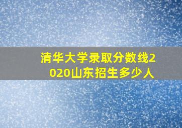 清华大学录取分数线2020山东招生多少人