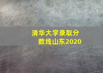 清华大学录取分数线山东2020