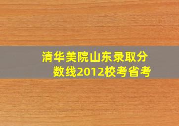 清华美院山东录取分数线2012校考省考