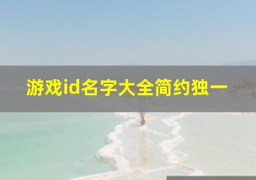 游戏id名字大全简约独一