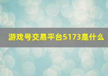 游戏号交易平台5173是什么