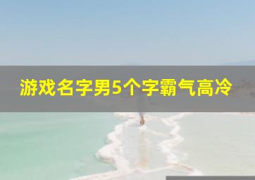 游戏名字男5个字霸气高冷