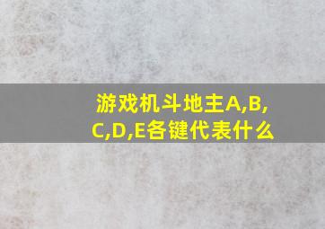 游戏机斗地主A,B,C,D,E各键代表什么