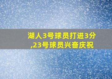 湖人3号球员打进3分,23号球员兴奋庆祝