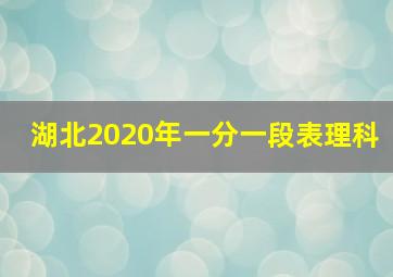 湖北2020年一分一段表理科