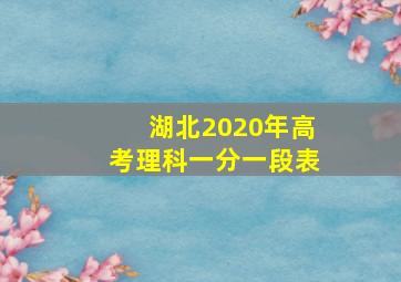 湖北2020年高考理科一分一段表