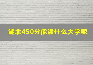 湖北450分能读什么大学呢