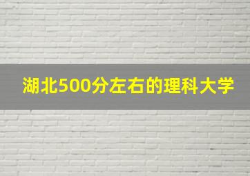 湖北500分左右的理科大学