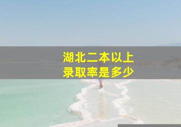 湖北二本以上录取率是多少