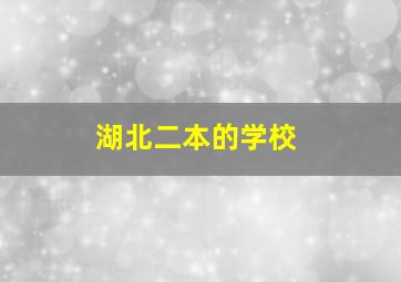 湖北二本的学校