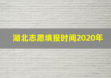 湖北志愿填报时间2020年