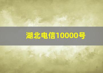 湖北电信10000号