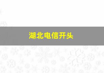 湖北电信开头