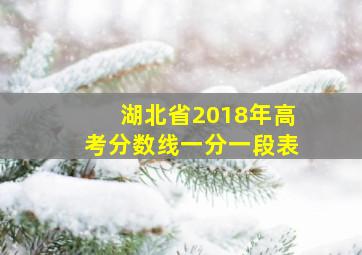 湖北省2018年高考分数线一分一段表