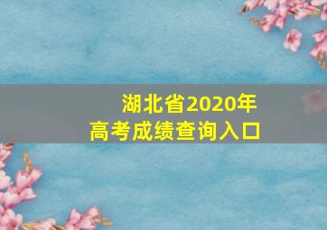 湖北省2020年高考成绩查询入口