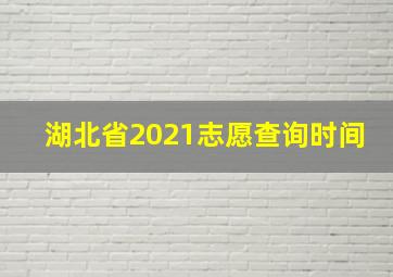 湖北省2021志愿查询时间