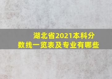 湖北省2021本科分数线一览表及专业有哪些