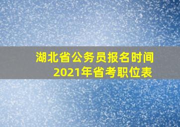 湖北省公务员报名时间2021年省考职位表