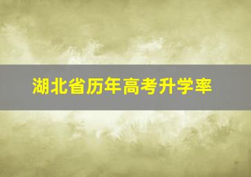 湖北省历年高考升学率