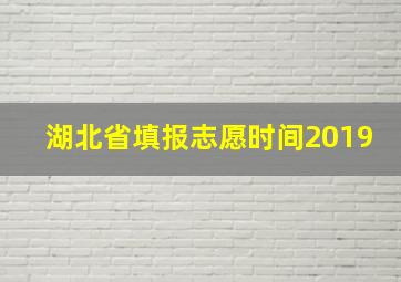 湖北省填报志愿时间2019