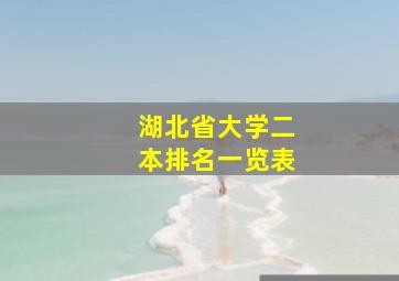 湖北省大学二本排名一览表