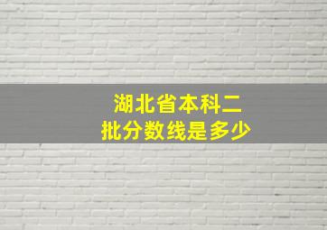 湖北省本科二批分数线是多少