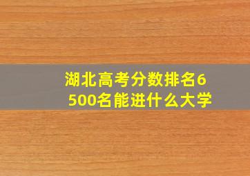 湖北高考分数排名6500名能进什么大学