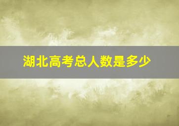 湖北高考总人数是多少