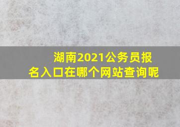 湖南2021公务员报名入口在哪个网站查询呢