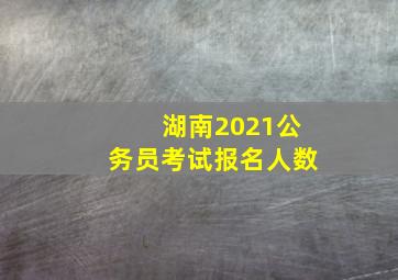 湖南2021公务员考试报名人数