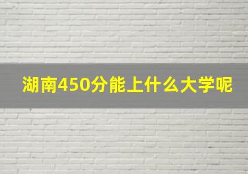 湖南450分能上什么大学呢