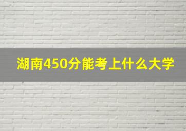 湖南450分能考上什么大学