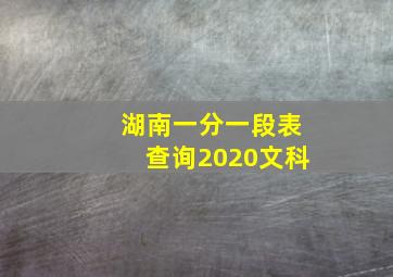 湖南一分一段表查询2020文科