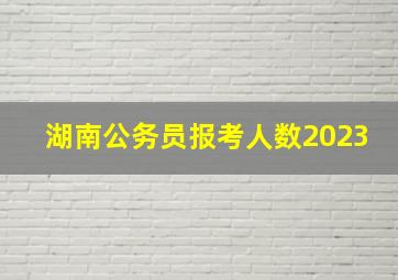 湖南公务员报考人数2023