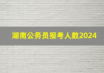 湖南公务员报考人数2024