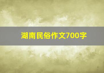 湖南民俗作文700字