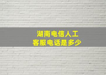 湖南电信人工客服电话是多少