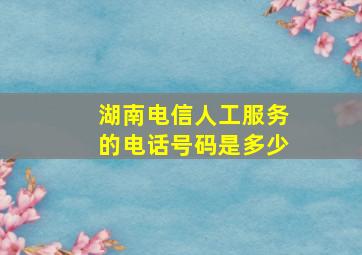 湖南电信人工服务的电话号码是多少