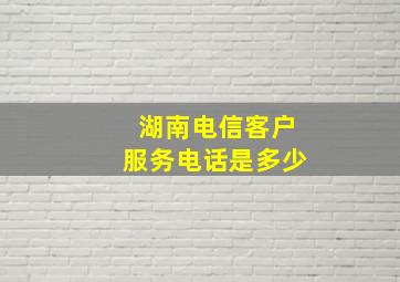 湖南电信客户服务电话是多少