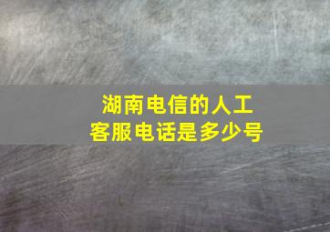 湖南电信的人工客服电话是多少号