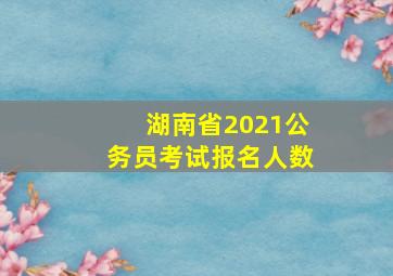 湖南省2021公务员考试报名人数