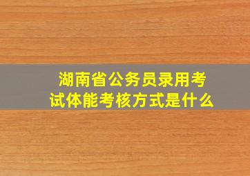 湖南省公务员录用考试体能考核方式是什么