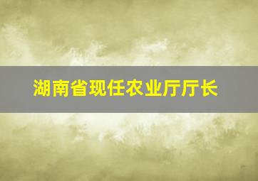 湖南省现任农业厅厅长