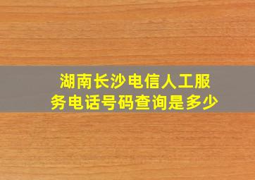 湖南长沙电信人工服务电话号码查询是多少