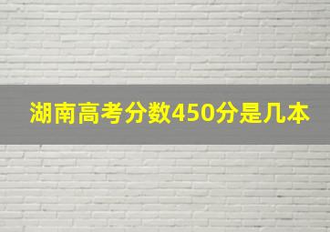 湖南高考分数450分是几本