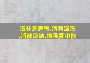 滋补肝脾肾,清利湿热,消散瘀结,增强肾功能