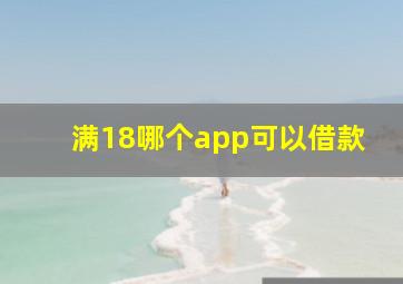 满18哪个app可以借款