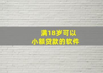 满18岁可以小额贷款的软件